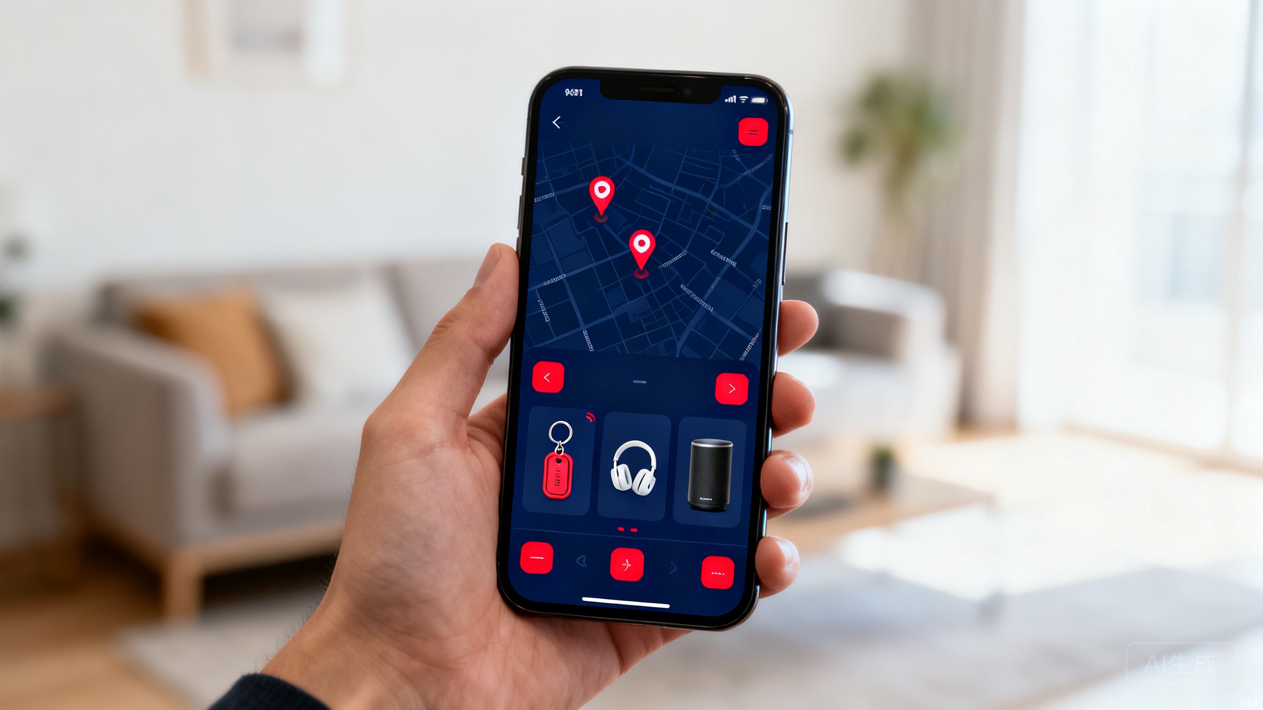 Meruti app controlling trackers and audio devices